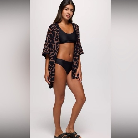 New With Tags prAna Black Summer Wave Bikini Bottoms Size Medium - Picture 1 of 11